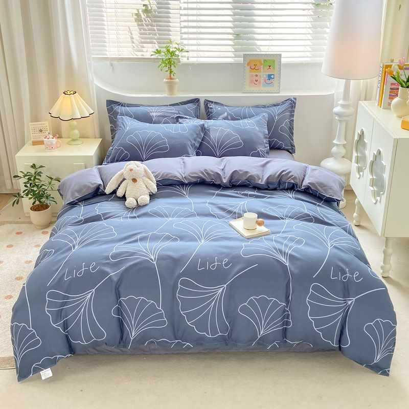 Washed Cotton Double Bed Quilt Cover Set - Multiple Sizes & Styles