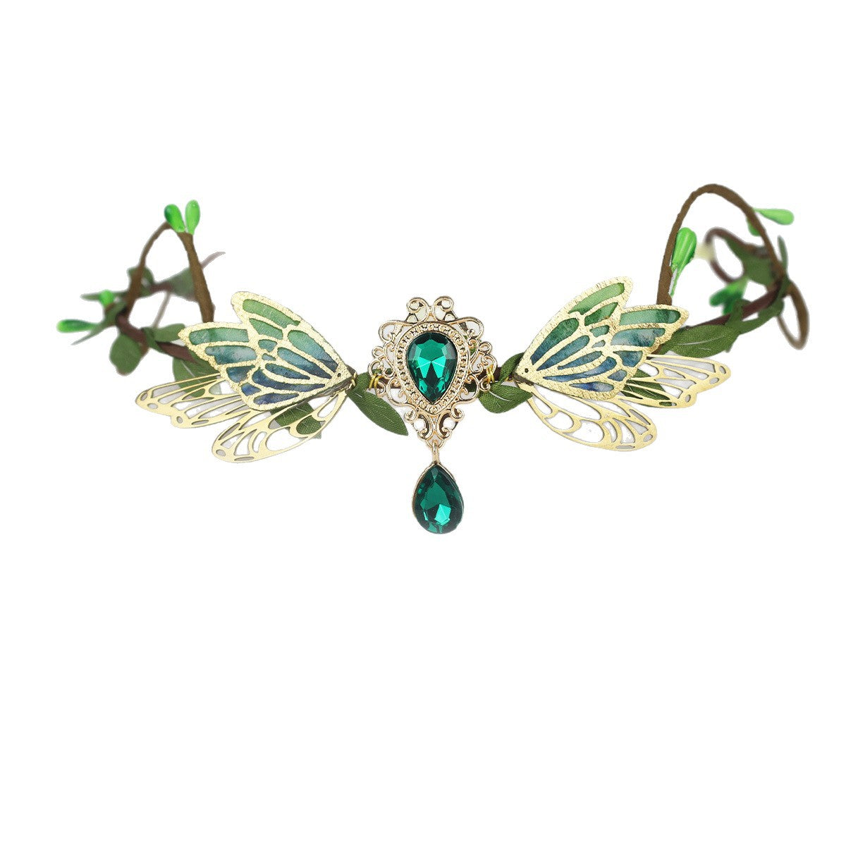 Fairy Style Green Butterfly Wings Headband for Women - Elf Hair Accessory