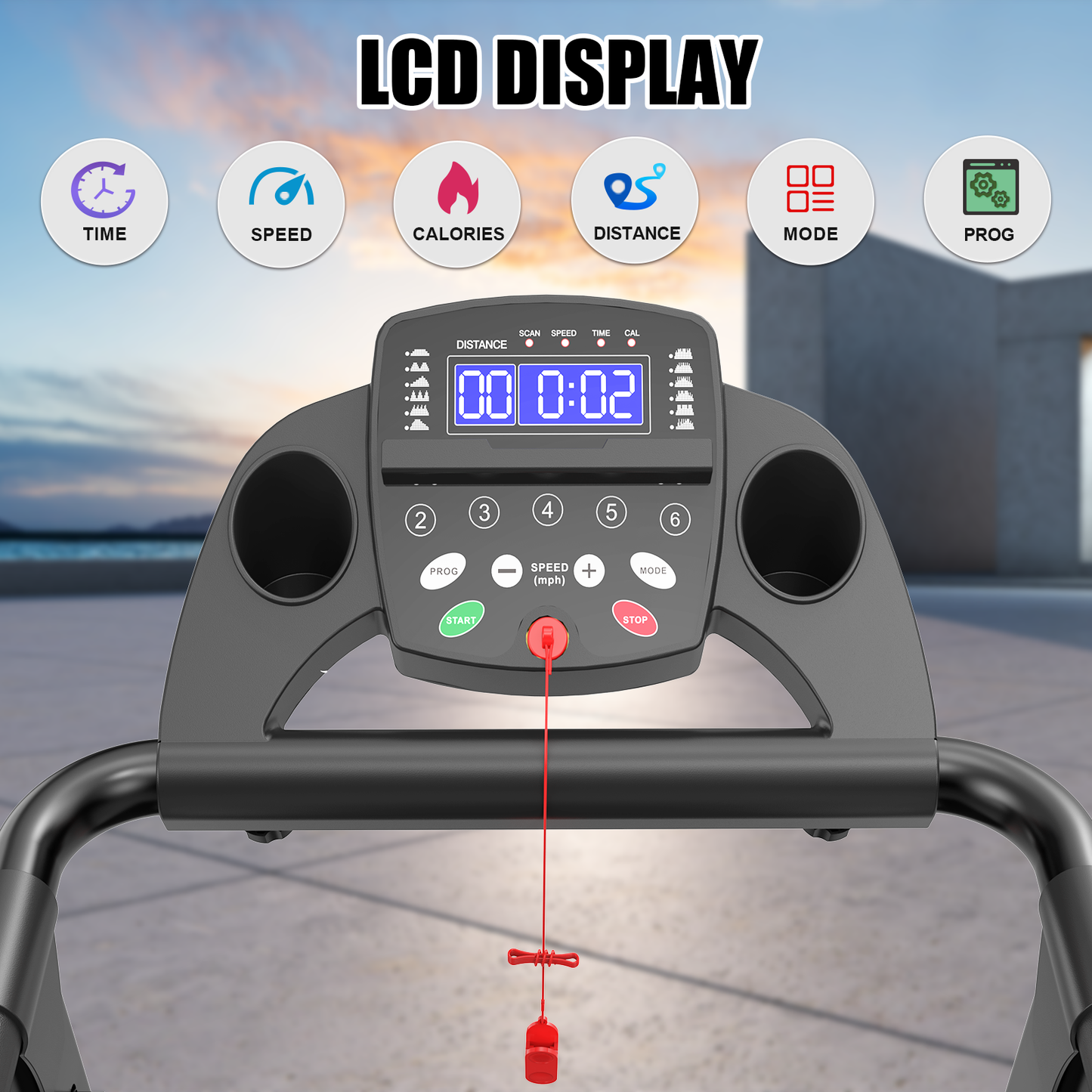Foldable Treadmill Q30-5 with LED Display and 300lbs Capacity