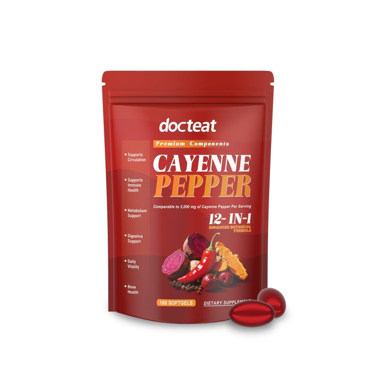 Cayenne Pepper Softgels - Metabolism & Circulation Support, 180 Count