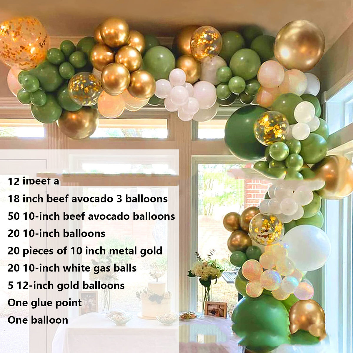 Avocado Green Latex Balloon Set for Birthday Party Decorations