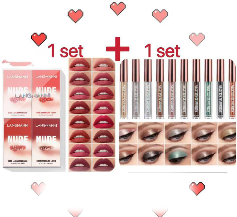 Lip Gloss Set 16 Colors Matte Velvet Lip Makeup Kit - Cruelty-Free