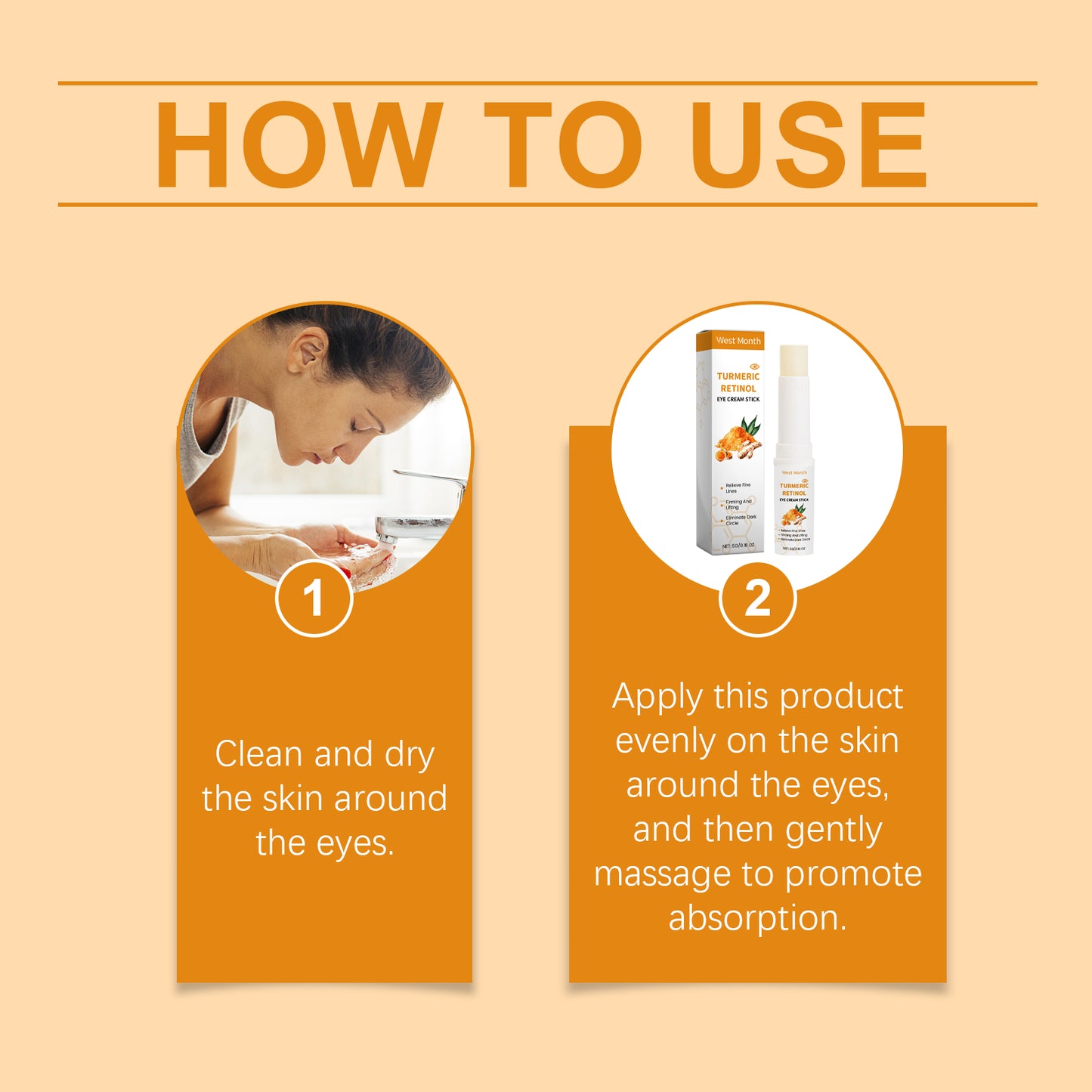 Turmeric and Retinol Eye Cream Stick - Anti-Aging Firming Eye Treatment