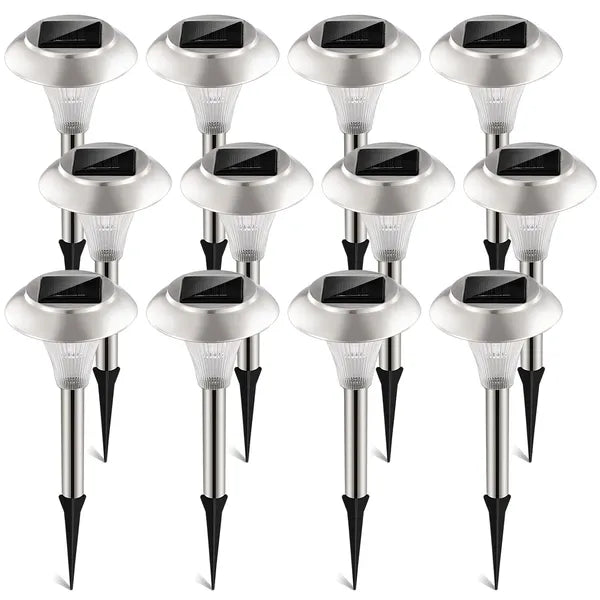 12-Pack Solar Garden Pathway Lights Outdoor Waterproof Color Changing Landscape Lamps