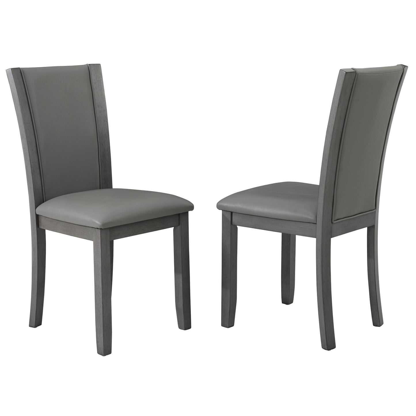 6-Piece Wooden Dining Table Set with Bench and Chairs - Gray
