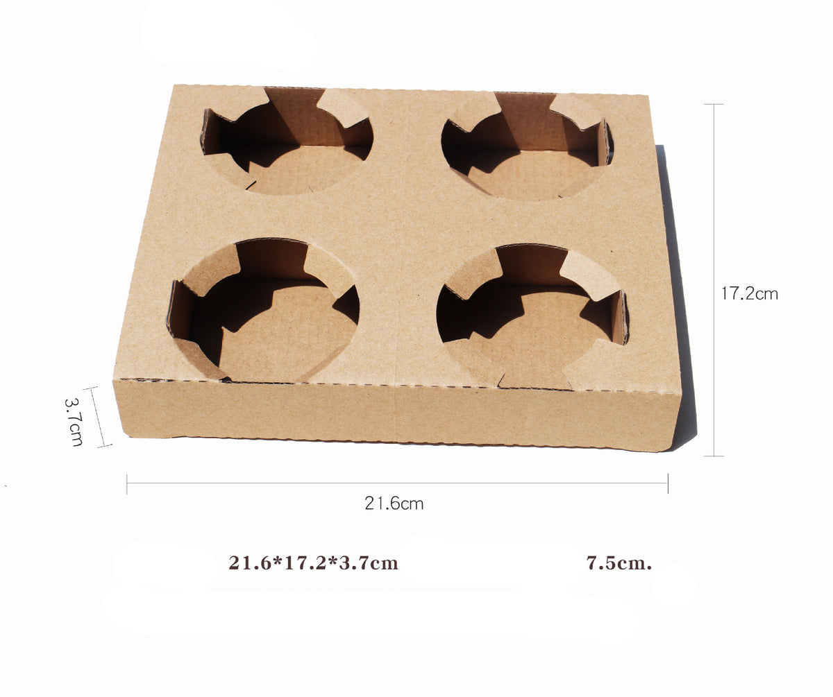 Disposable Kraft Paper Coffee Cup Holders Pack of 300 for Takeout & Beverage Use