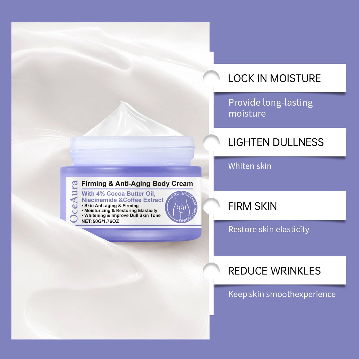Hydrating Body Cream Moisturizer Nourishing Firming 50g