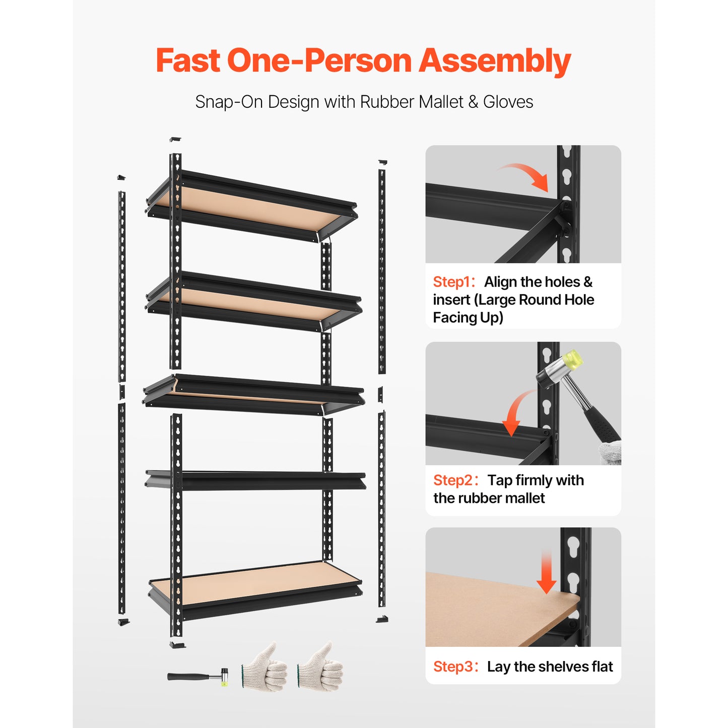 Heavy Duty Garage Storage Shelves - 5-Tier Adjustable Metal Utility Rack, 2000 Lb Capacity