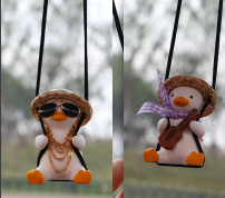 Swing Duck Car Pendant - Cute Hanging Ornament for Rearview Mirror