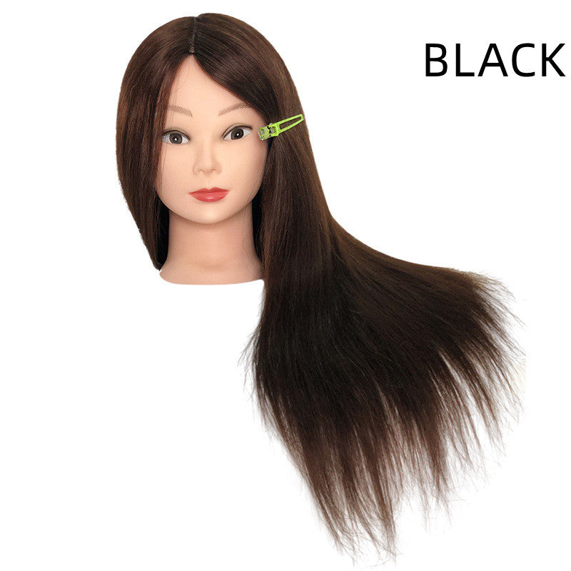 80% Real Hair Practice Head Model - Long Straight