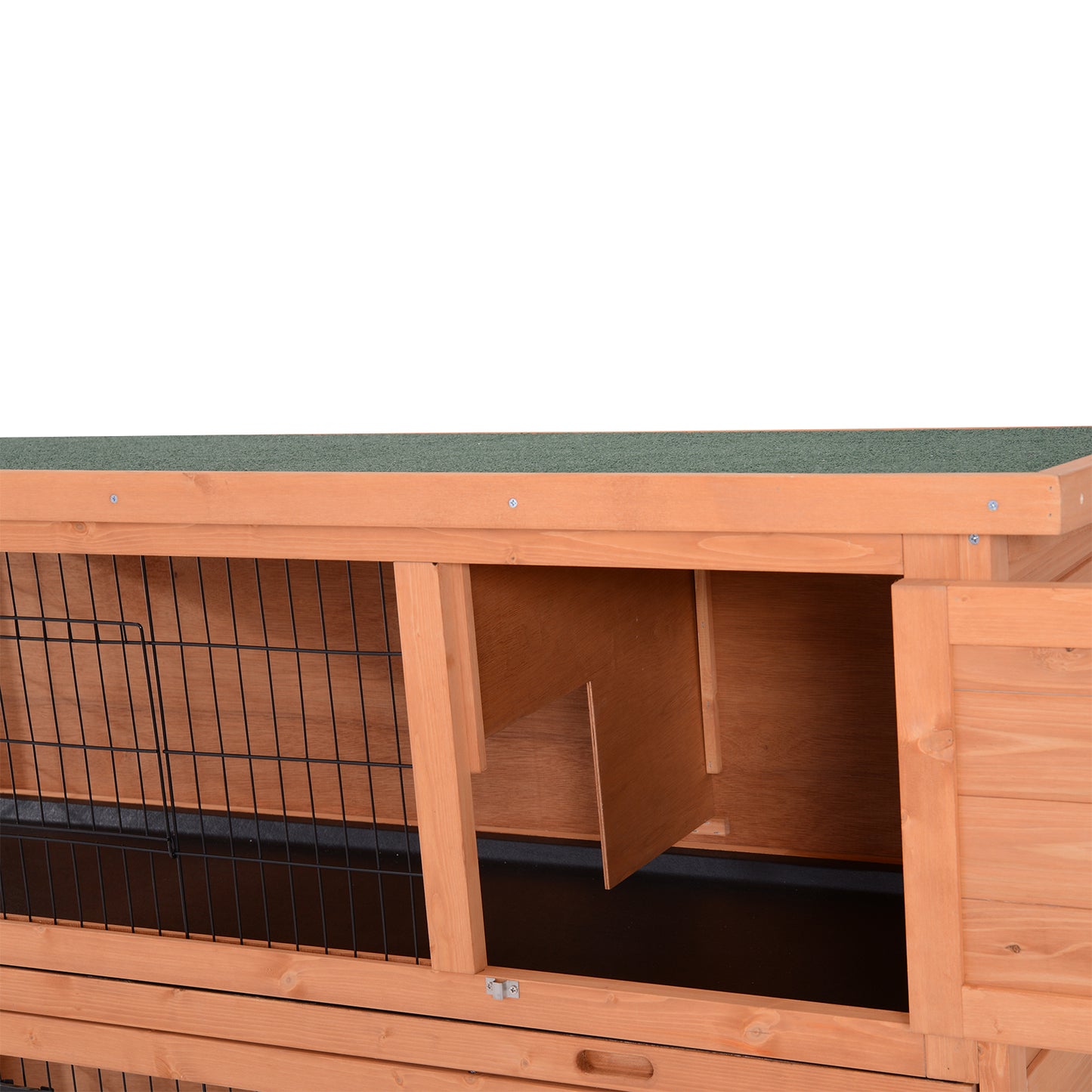 Large Wooden Rabbit Hutch 54 Inch Two-Story Pet Cage with Lockable Doors and Roof