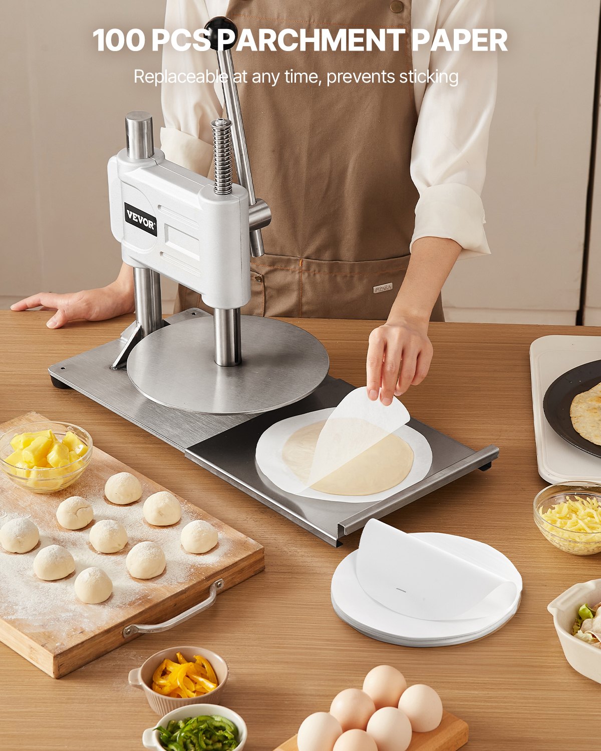 Manual Pizza Dough Press Machine 9.5 Inch Stainless Steel Pastry Sheeter