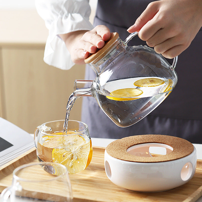 Heat-Resistant Glass Teapot 1600ml - Kitchen Drinkware for Boiling & Hot Beverages