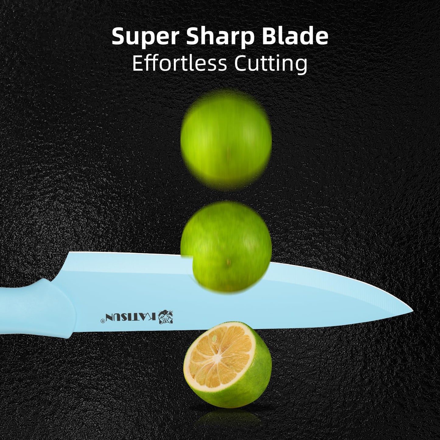 13-Piece Blue Kitchen Knife Set with Blade Covers & Shears
