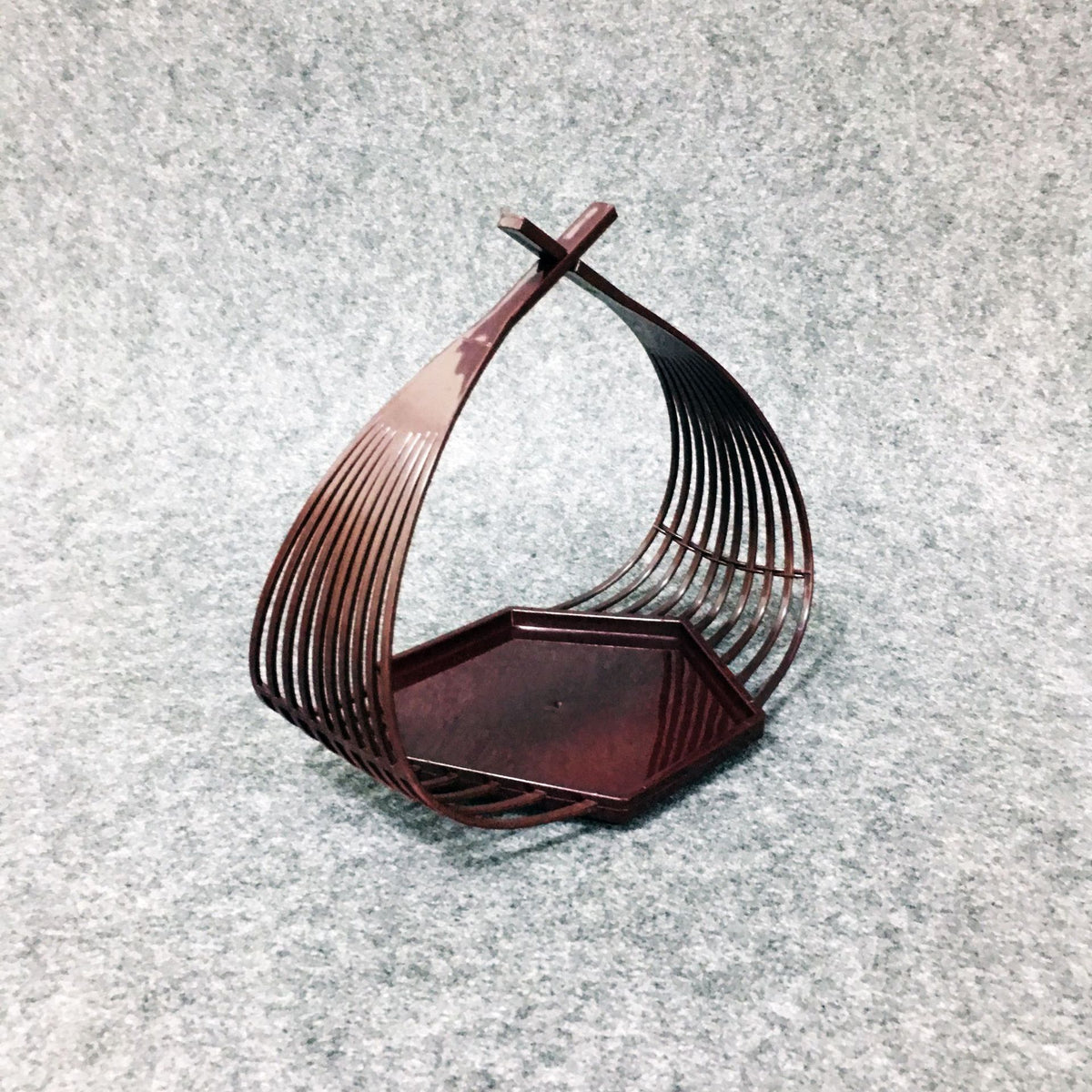 Hexagonal Japanese Style Fried Basket Tableware - Dark Red, Small