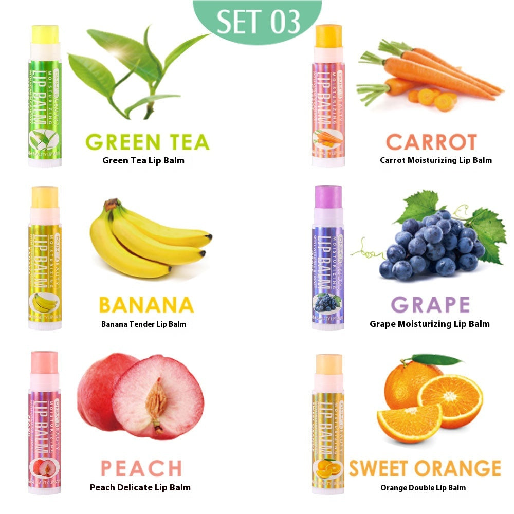 Fruit Flavor Moisturizing Lip Balm Set - Hydrating Lipstick Trio