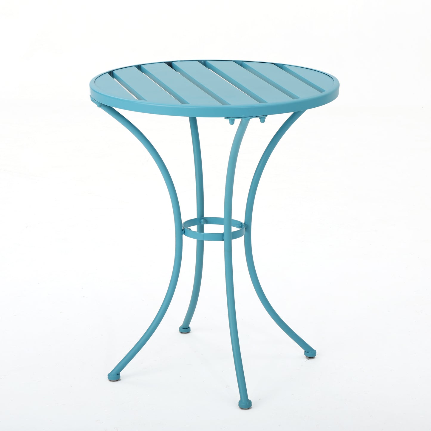 Blue 3-Piece Outdoor Bistro Set - Metal Table & Chairs