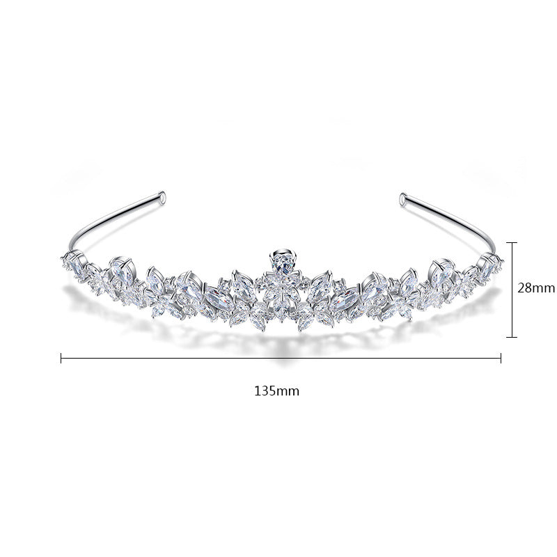 Copper Zircon Flower Hairband - Elegant Bride Style