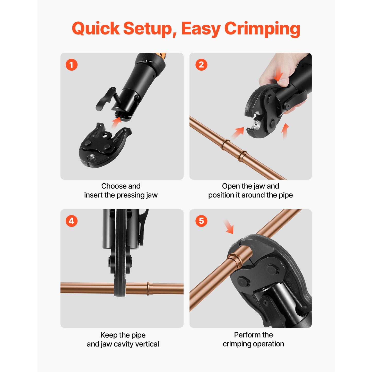 ProPress Jaws for Copper Pipe Connections - 3PCS Compatible with 24KN Press Tools