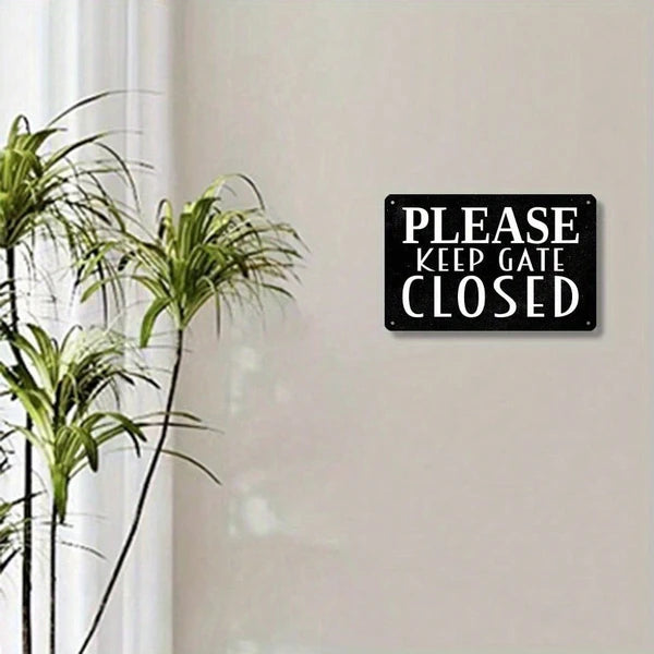 Vintage Please Keep Gate Closed Metal Sign - 7.8 x 11.8 Inch