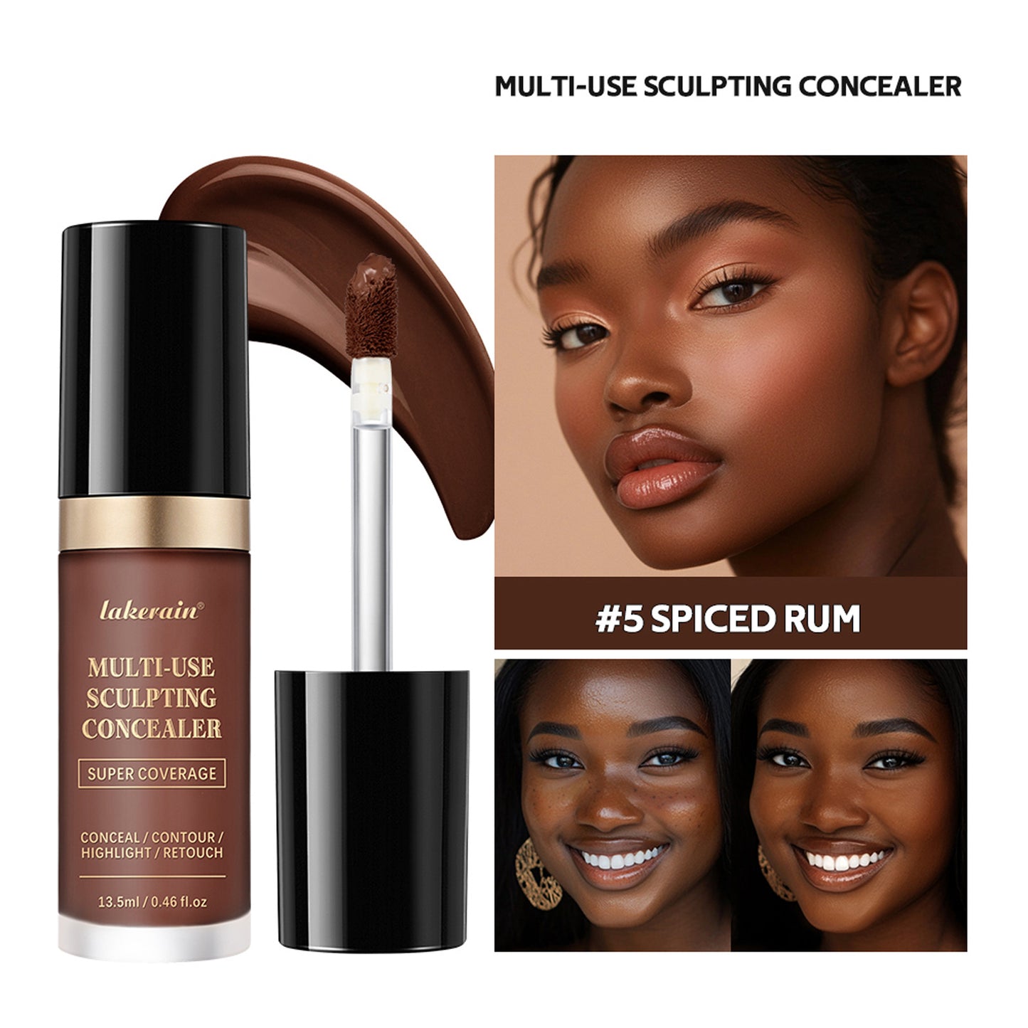 Hydrating Liquid Concealer for Dark Circles & Acne Spots - Multiple Shades