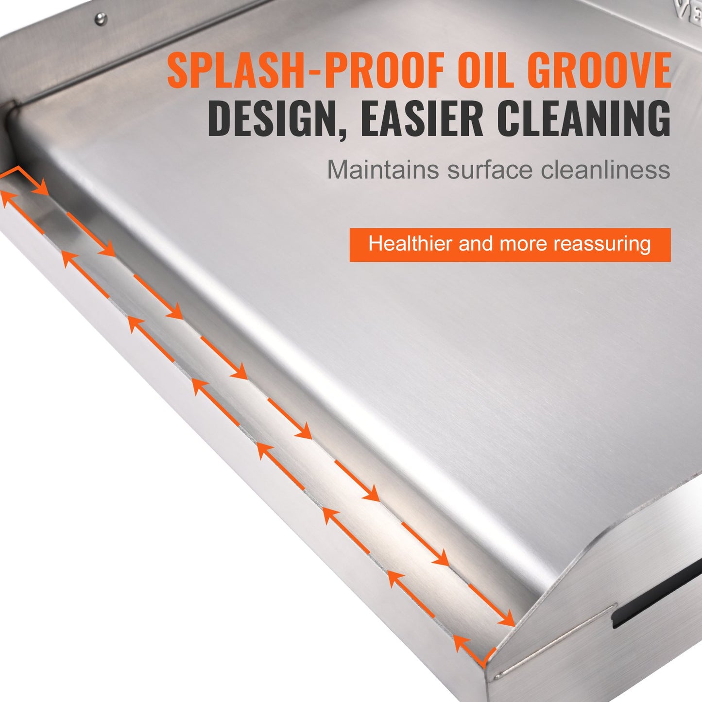 23.5"x16" Pre-Seasoned Stainless Steel Griddle Pan - Silver