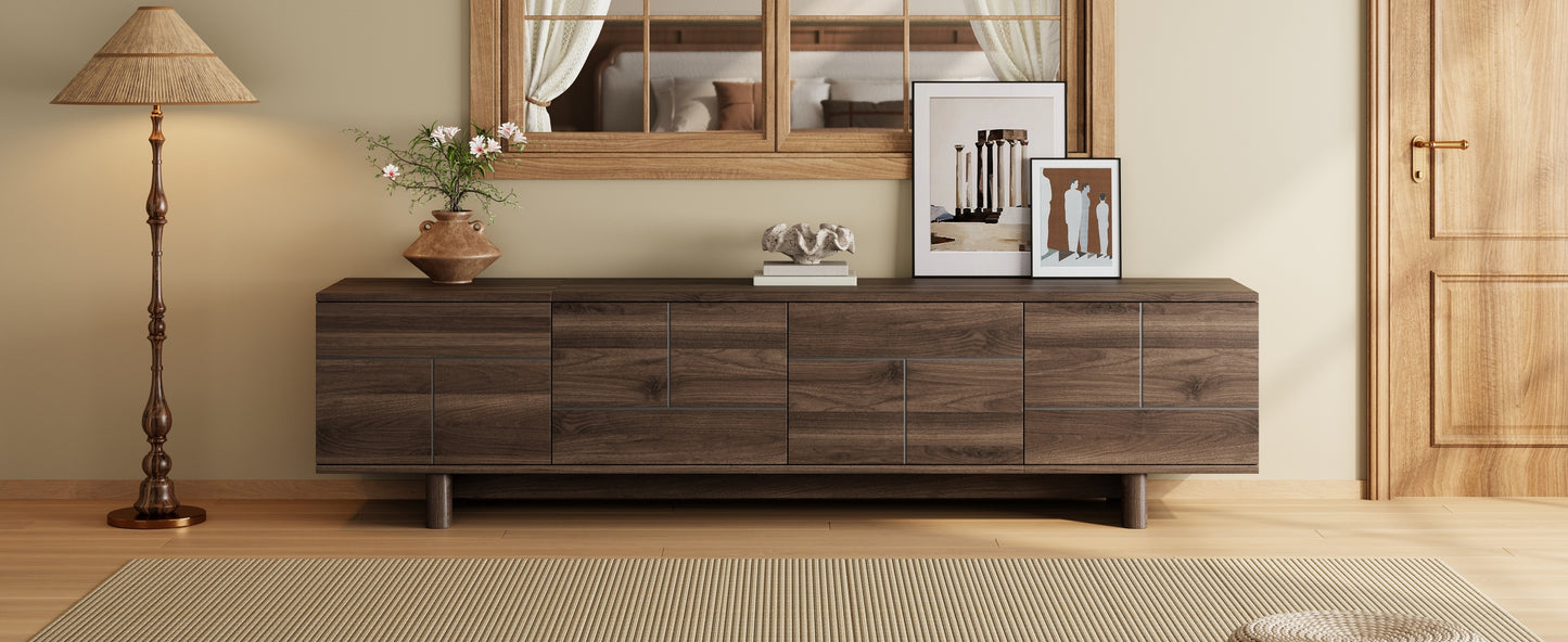 Modern 78-Inch TV Stand for TVs up to 85" - Dark Brown