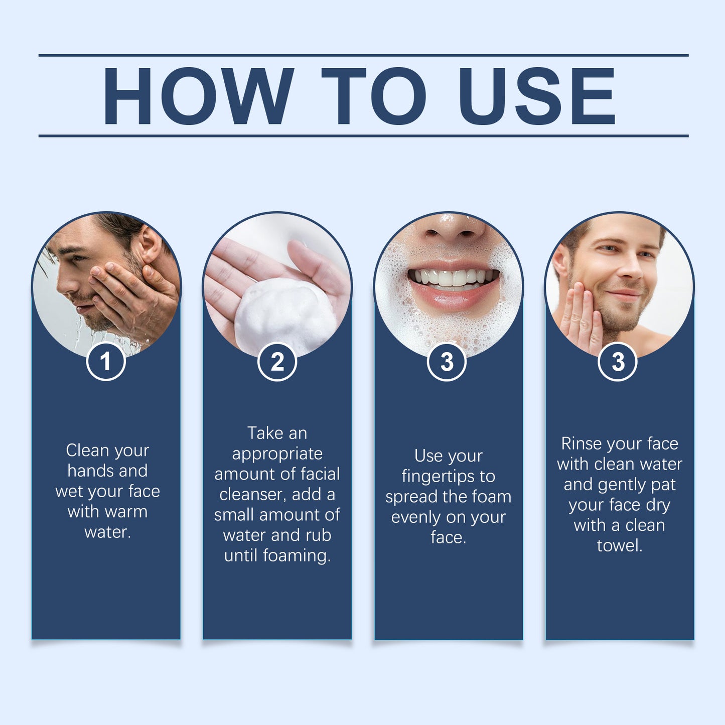 Men's Amino Acid Facial Cleanser - Moisturizing Anti-Aging Face Wash