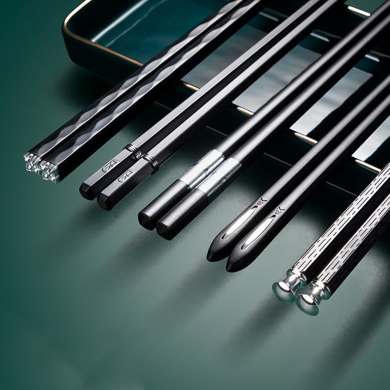 Anti-slip Alloy Chopsticks - Japanese & Korean Style, Household Dinnerware