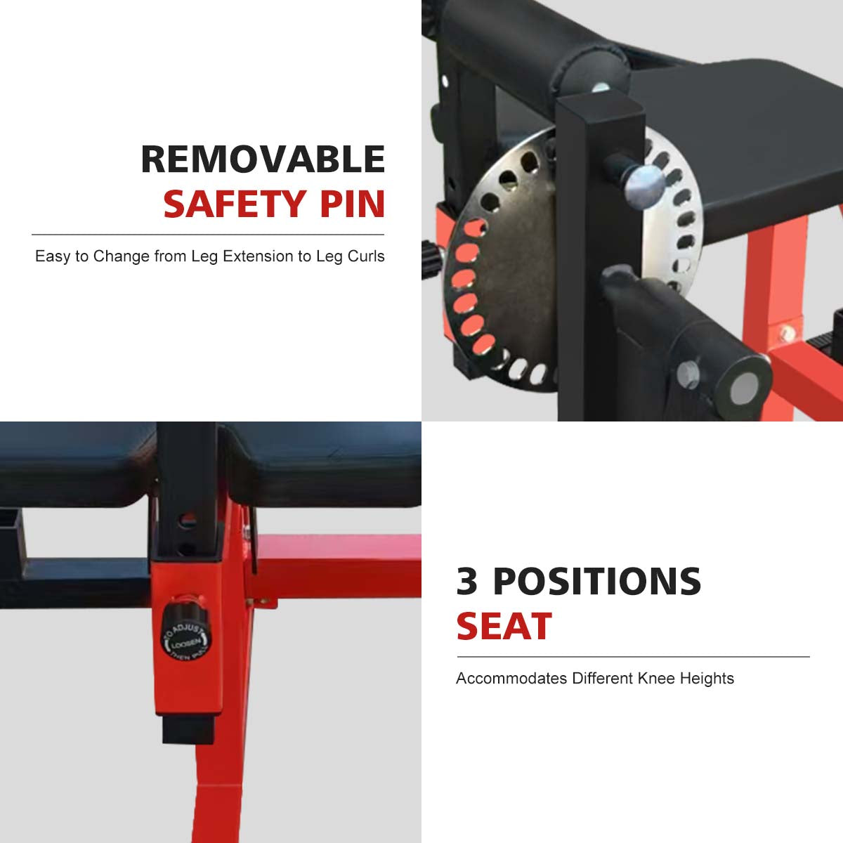 Adjustable Leg Extension and Curl Machine for Home Gym