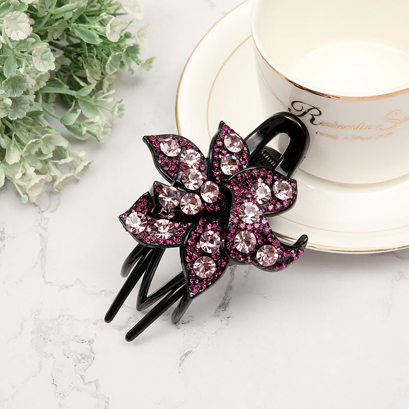 Women's Hair Clip Duckbill Claw - Rhinestone