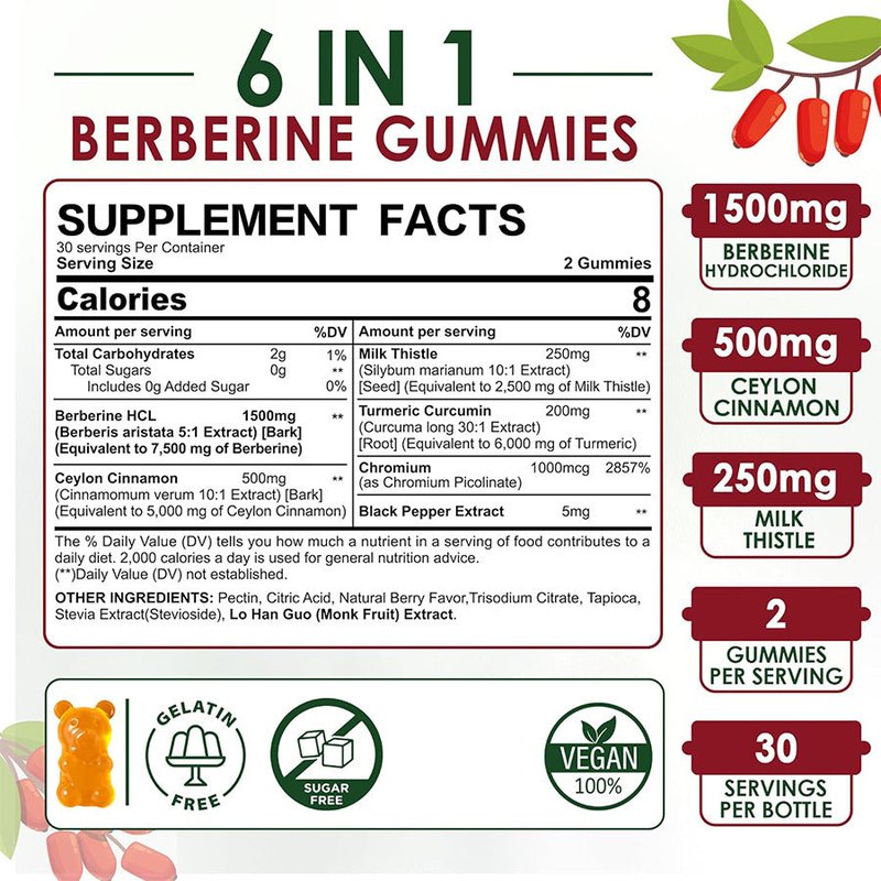 Berberine Gummies - 60 Tablets