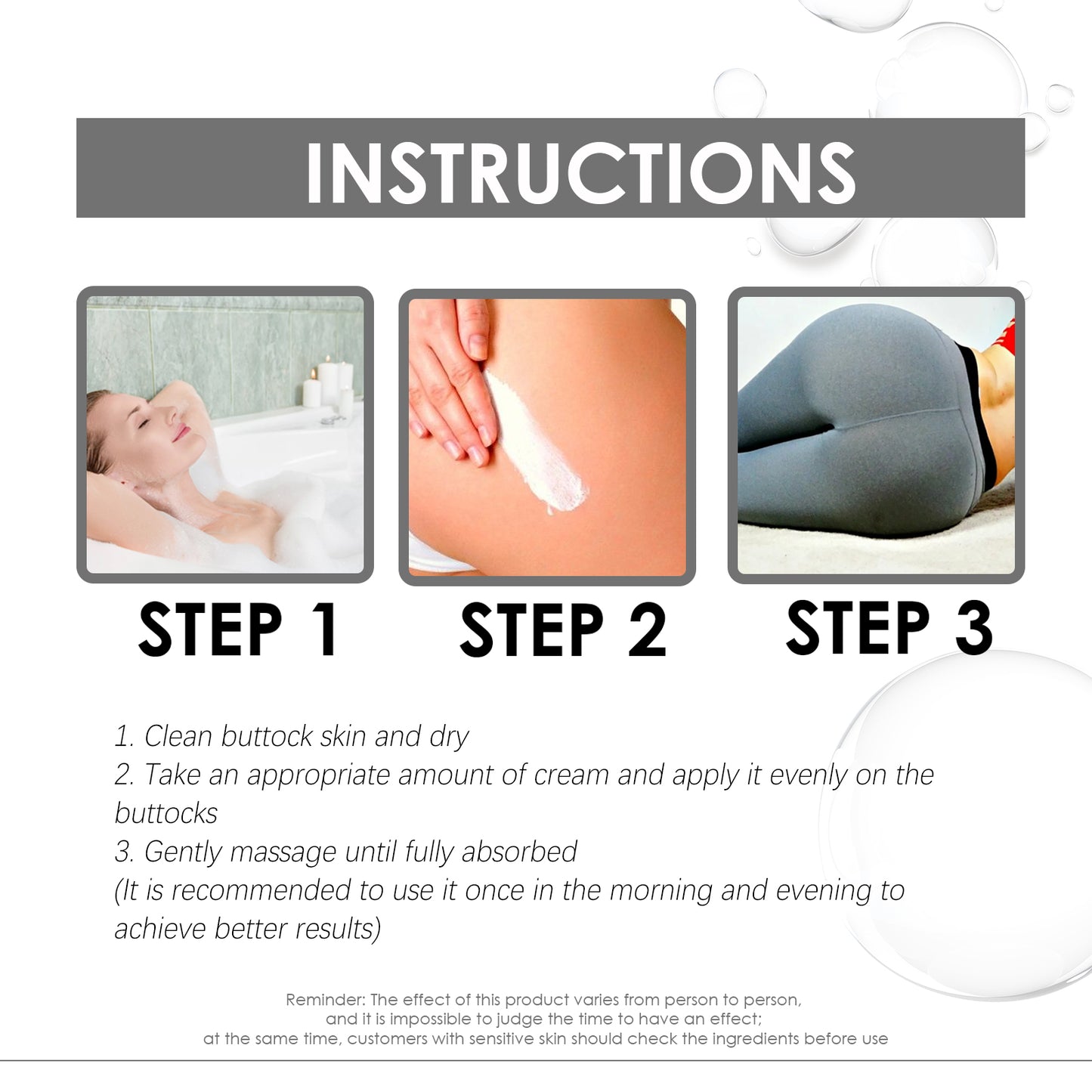 Firming Buttock Care Cream - Moisturizing Hip Enhancement Massage Lotion