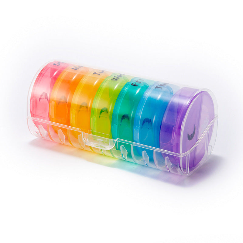 Mini Travel Pill Box with 14 Grid Moisture-Proof Portable Storage Organizer