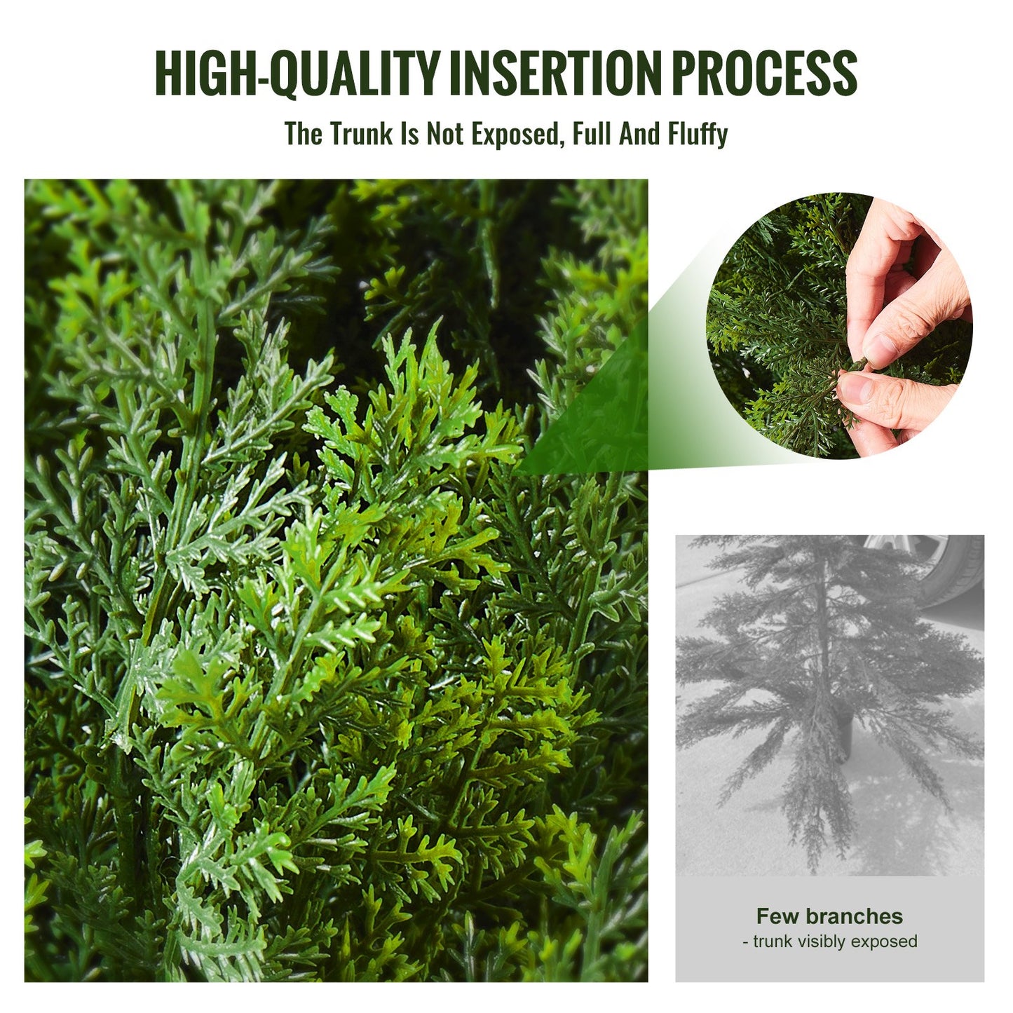 Artificial Cedar Topiary Tree 3ft UV-Resistant Outdoor Indoor Decor 2 Pack - Green