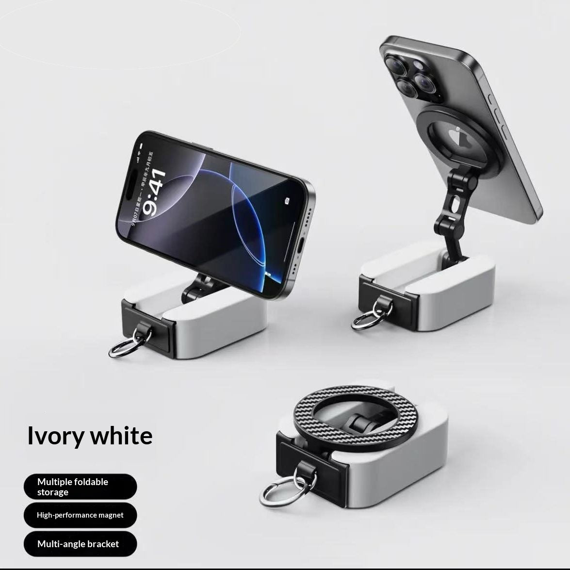 Lazy Portable Rotating Foldable Stand for Home & Office Use - Black & White
