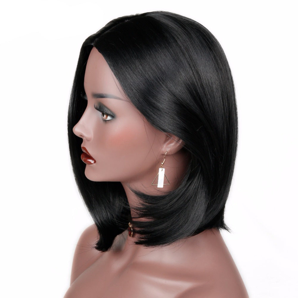 Short Straight Hair Wig for Women - Black