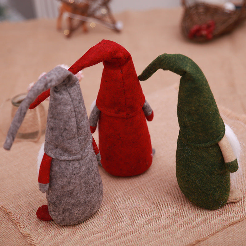 Christmas Tree Decorations Small Old Man Doll Ornaments - Faceless Standing Doll Set