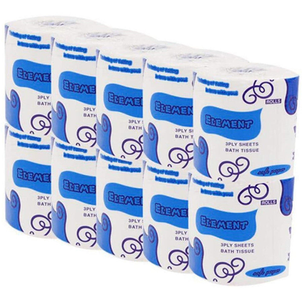 Household Toilet Paper Rolls - Soft 3-Ply, Absorbent, Unscented, 8 Rolls