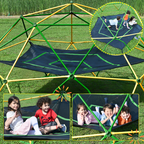 13-Foot Geometric Dome Climber Play Center with Hammocks