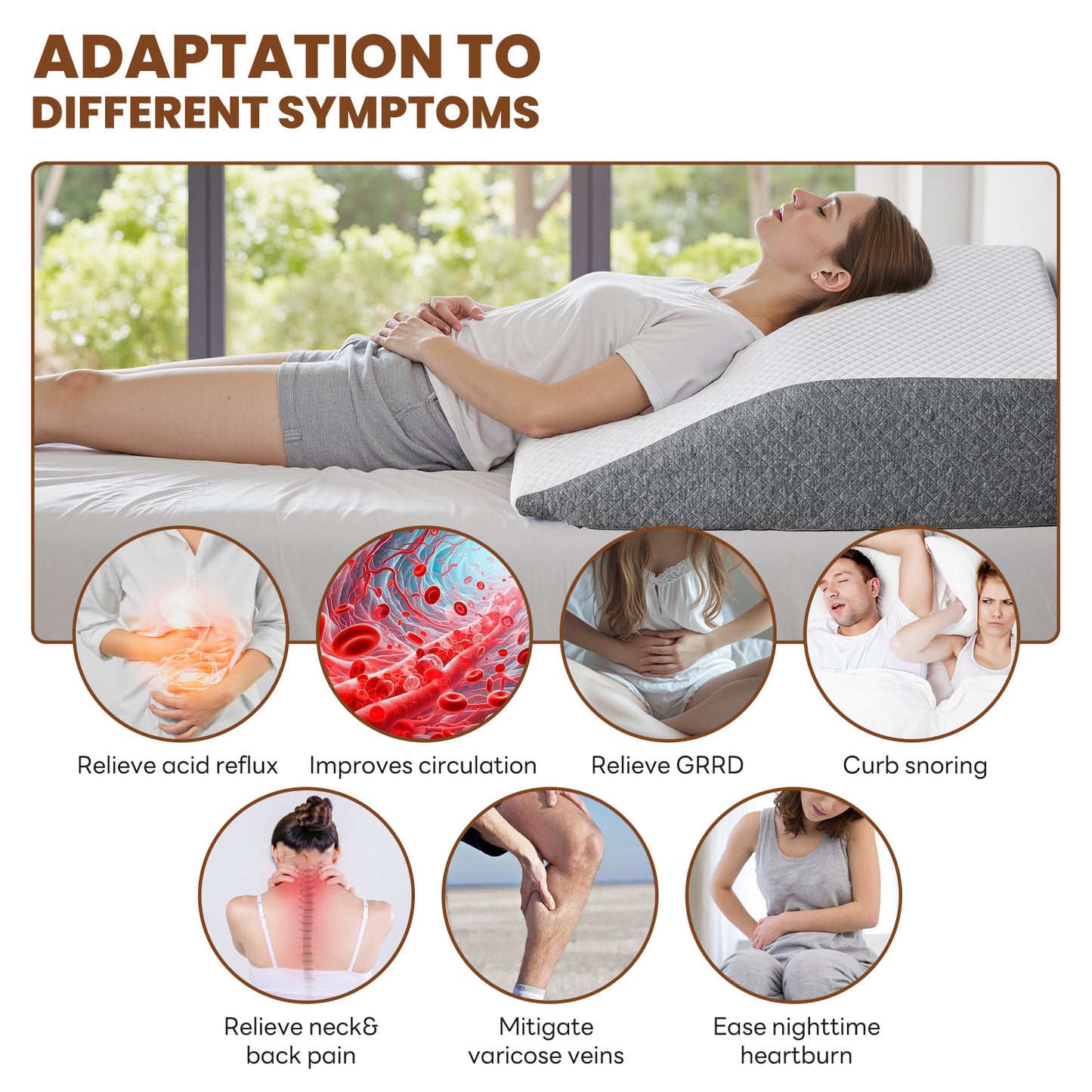 Memory Foam Wedge Pillow - Versatile Support for Comfort