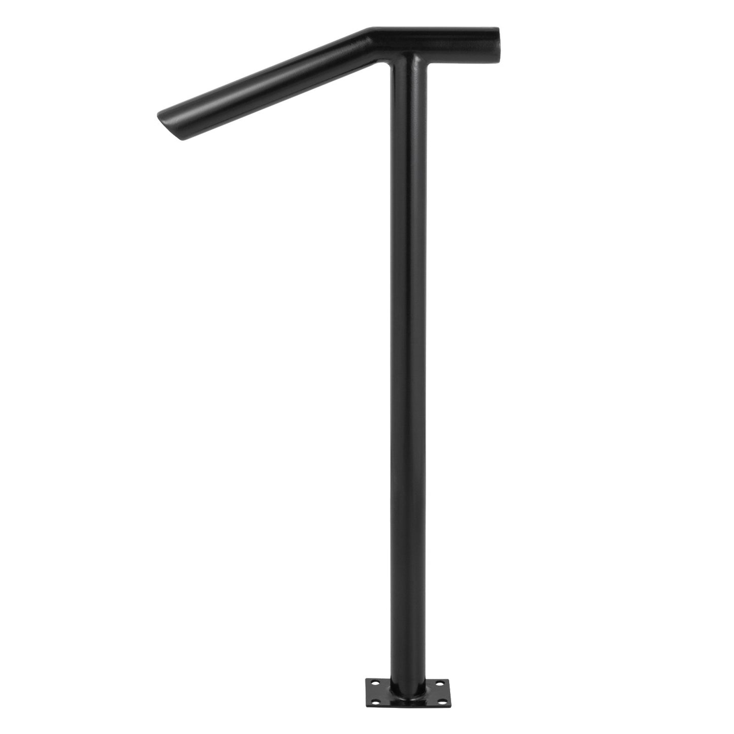 Black Steel Handrail for Outdoor Steps – 441LBS Capacity