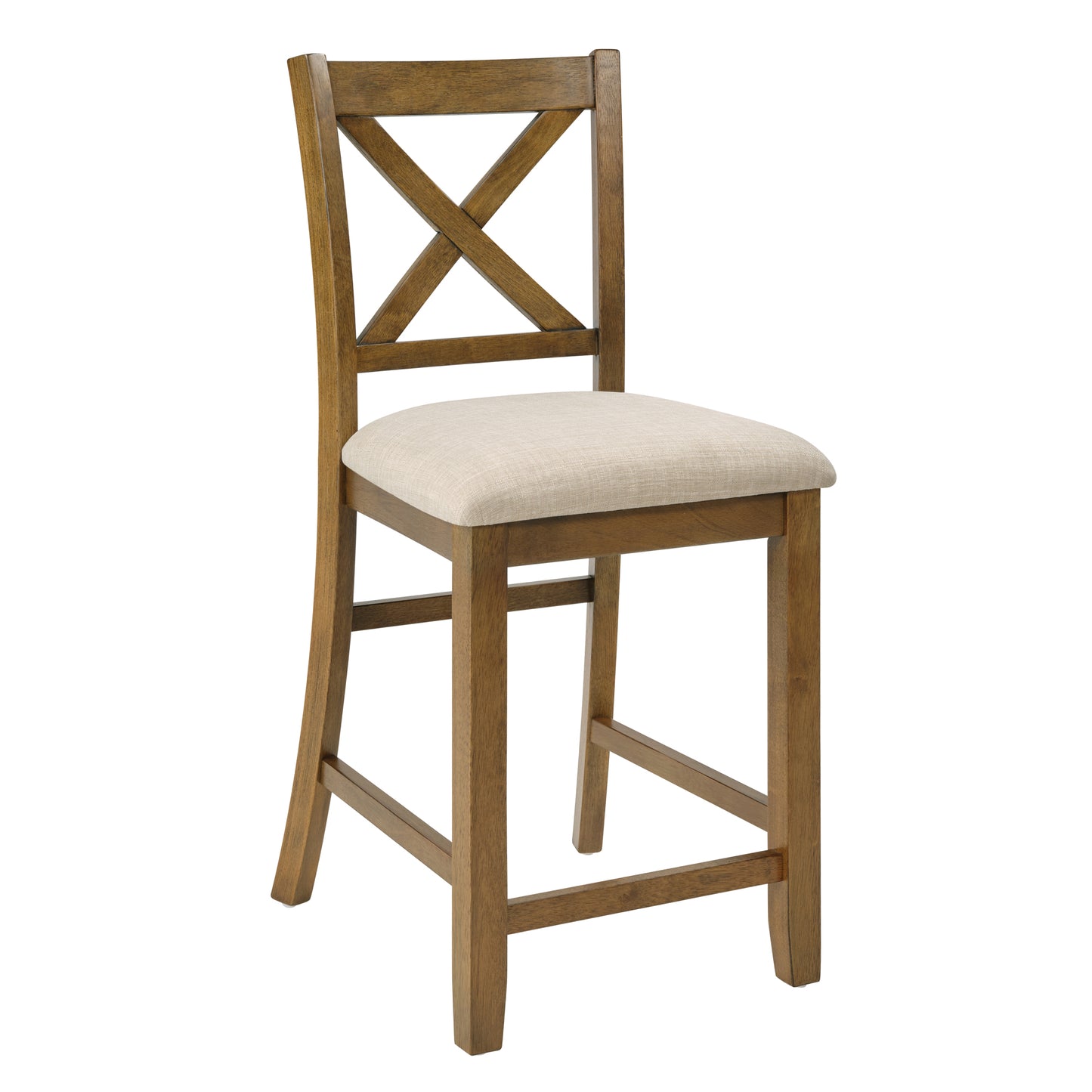 Oak Finish 5-Piece Counter Height Dining Set - Square Table & 4 Chairs