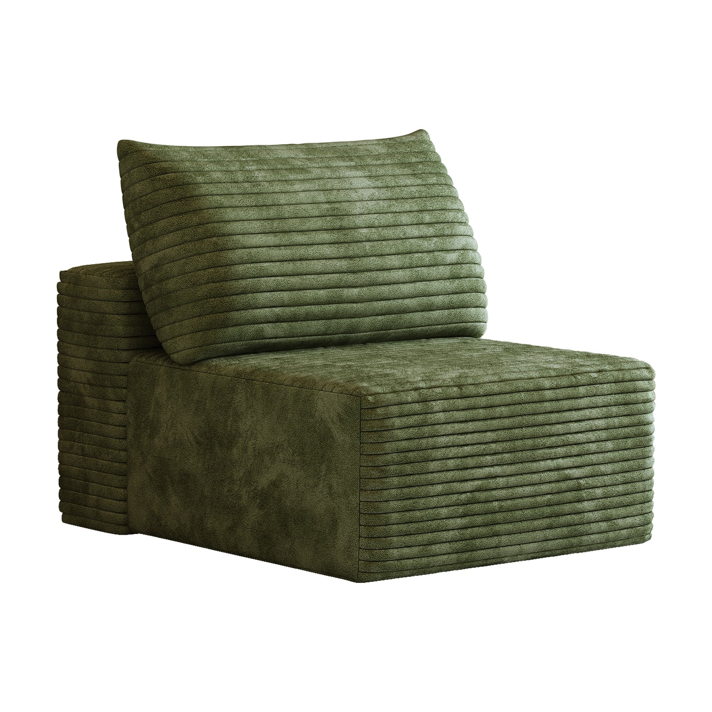 Single Seater Sofa - Green Fabric Armchair