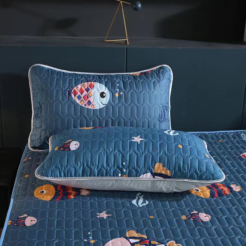 Waterproof Anti-Mite Cotton Pillowcase Pair All-Solid Color Home Textiles
