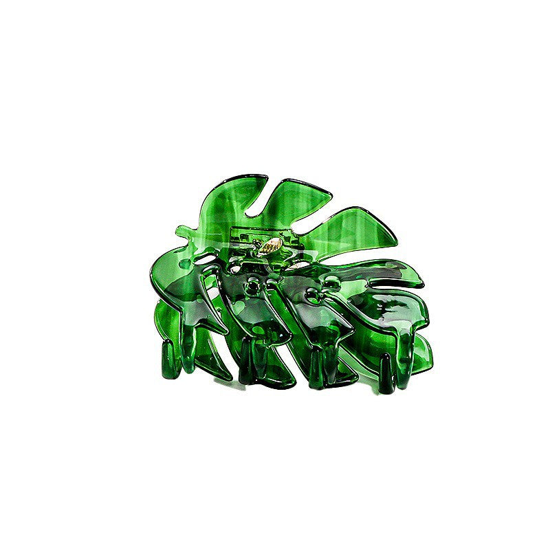 Elegant Leaf-Shaped Hair Clip for Back of Head