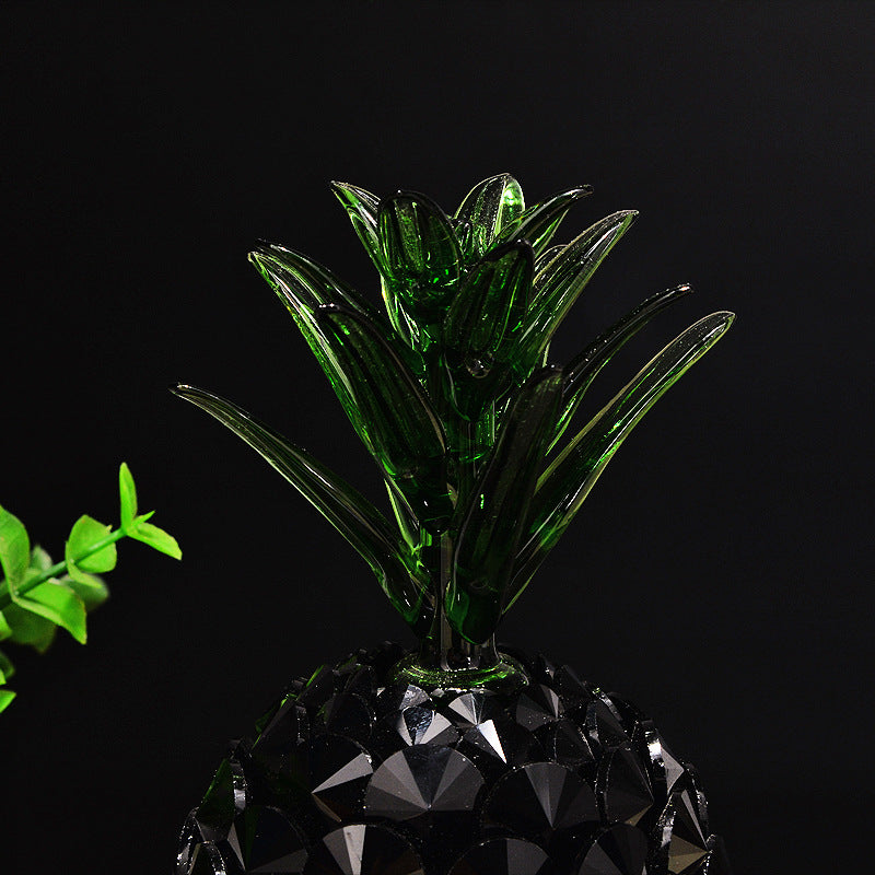 Black Crystal Pineapple Ornament - Modern Gift Decoration for Home & Events