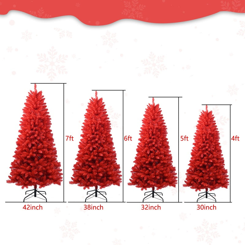 PVC Red Christmas Tree - Multiple Heights Available