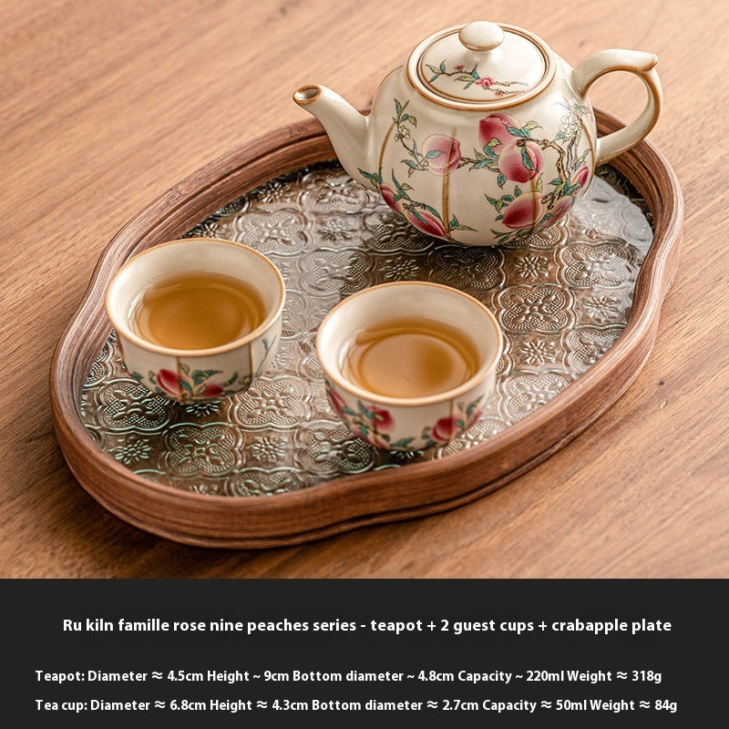 Pastel Ceramic Tea Set with Teapot and Cups - Chinese Style 220ml