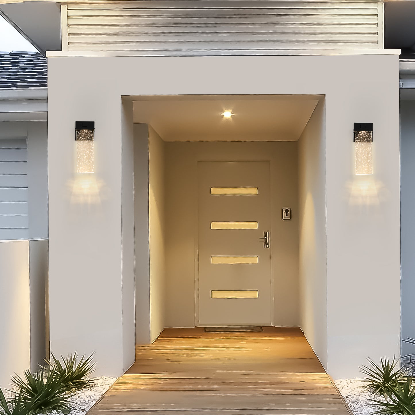 Outdoor Waterproof LED Crystal Wall Lamp - 12W, 2 Pack